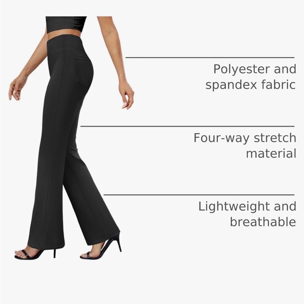 Elegant black Boot Cut Pants - Picture 4 of 4